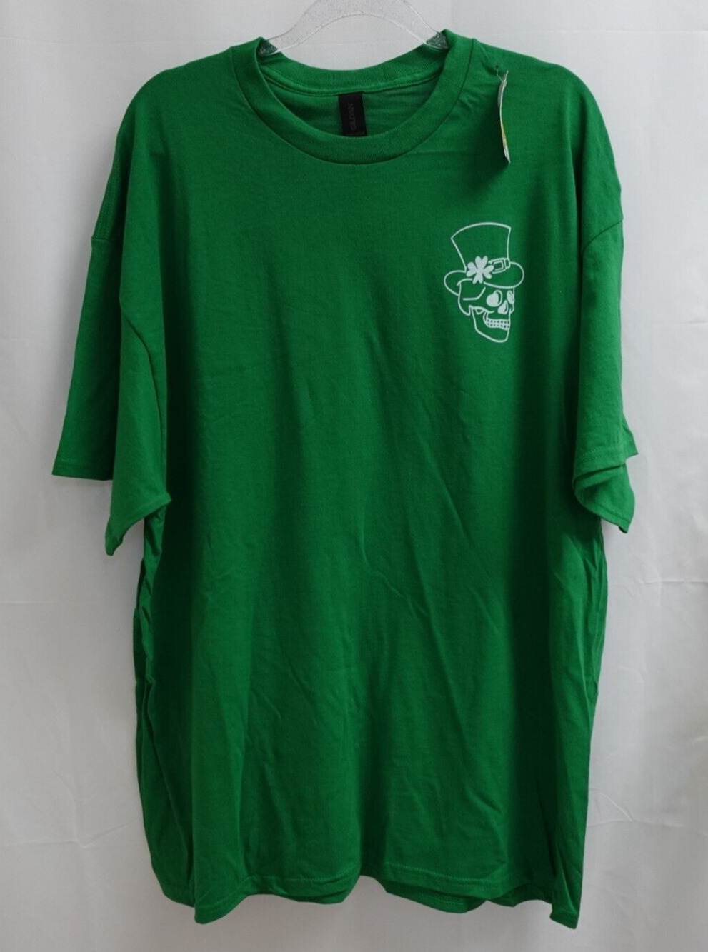 Skeleton Skull Top Hat Clover T-Shirt Men's Size XL Green St. Patrick's Day